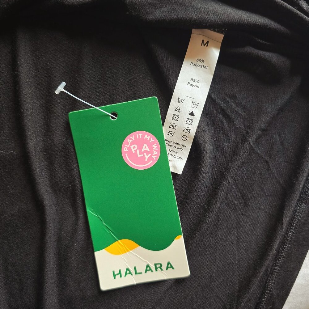 HALARA Black Split Tie Back Long Sleeve Workout Top NWT - Picture 8 of 9